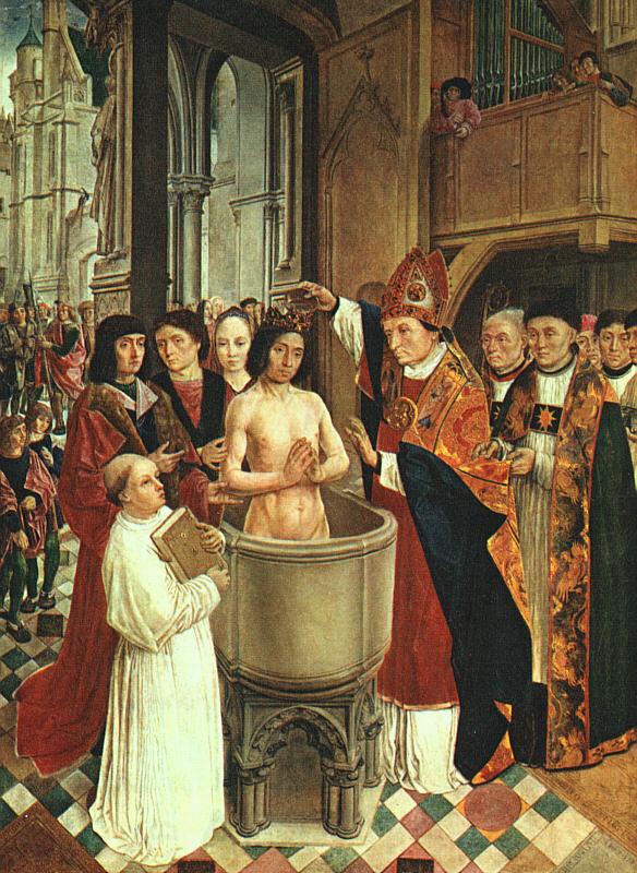 MASTER of Saint Gilles The Baptism of Clovis Norge oil painting art